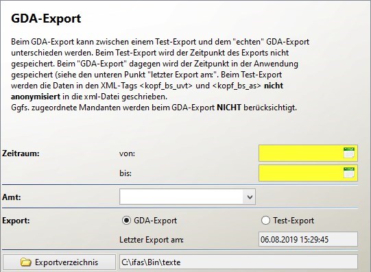 GDA-Export