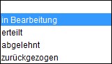 Auswahlfeld Sachstand Auswahlfeld Sachstand