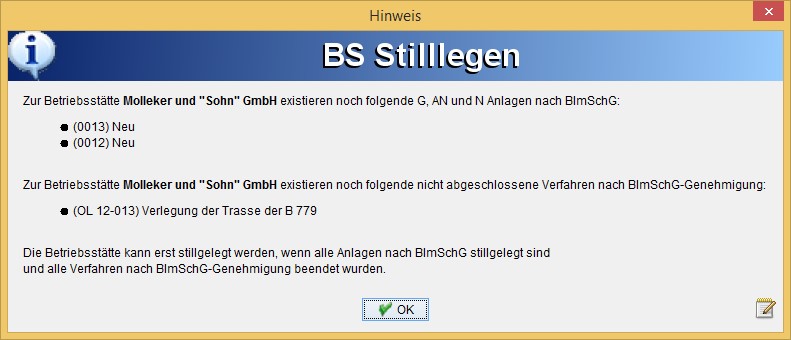 BS stilllegen BS stilllegen